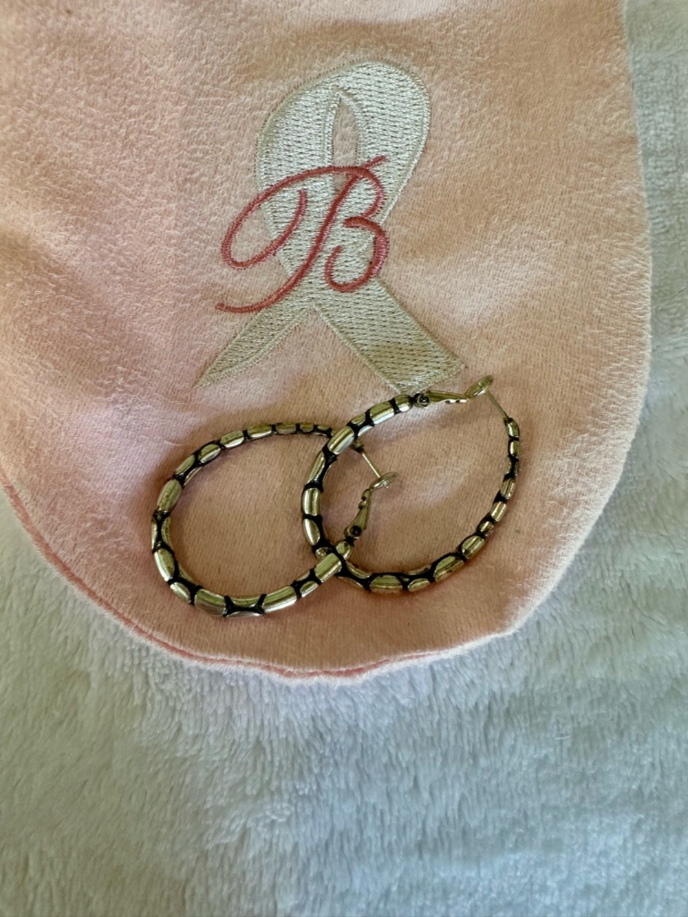 Brighton- pebble hoop earrings- silver